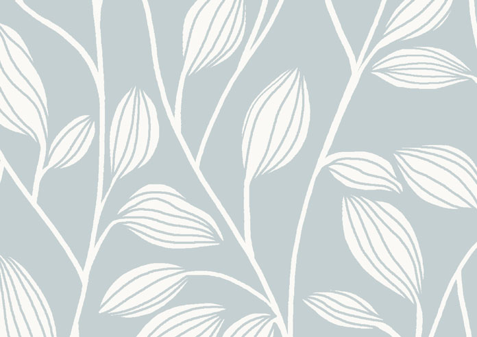 Leaf Motif, Pale Blue - Roller Blind - Image 6